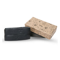 Trip Machine, leather handlebar grip wraps - Black Perorated